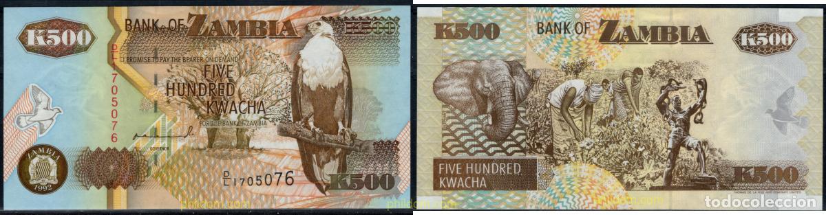 Billetes extranjeros: 11029 ZAMBIA 1992 ZAMBIA 500 KWACHA 1992