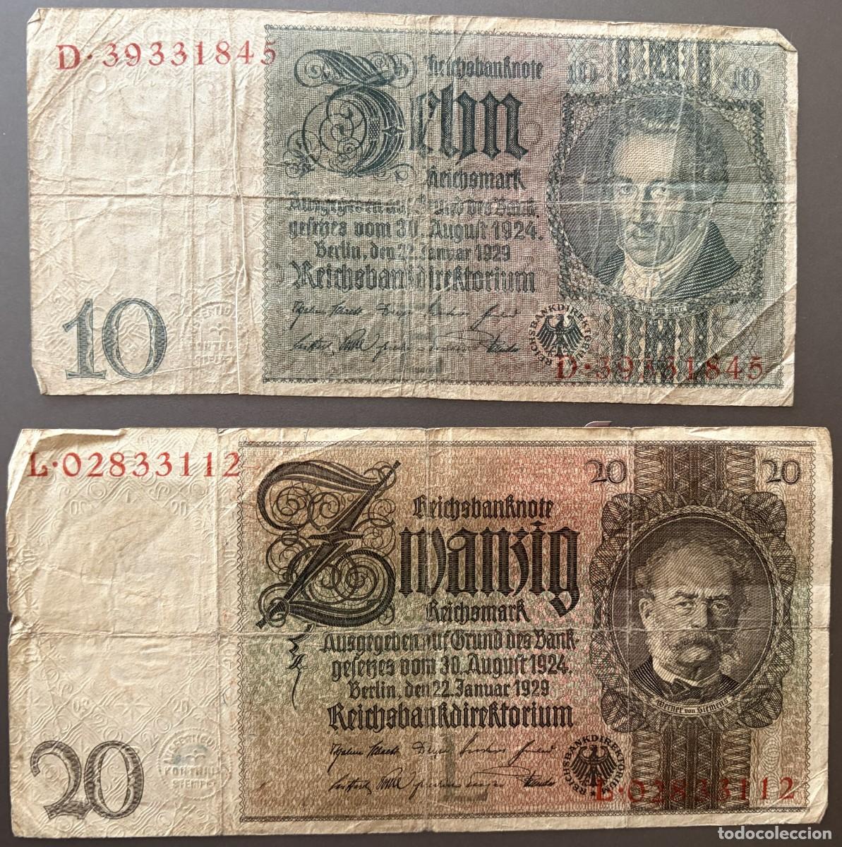 Billetes extranjeros: BN021, ALEMANIA, 10, 20 MARCOS, 1929, WERNER VON SIEMENS