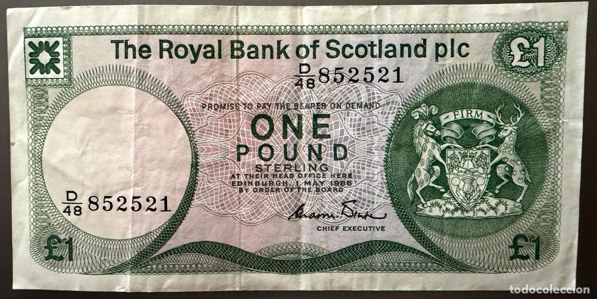 Billetes extranjeros: BN033, ESCOCIA, 1 LIBRA, 1986, CASTILLO DE EDIMBURGO - Foto 1
