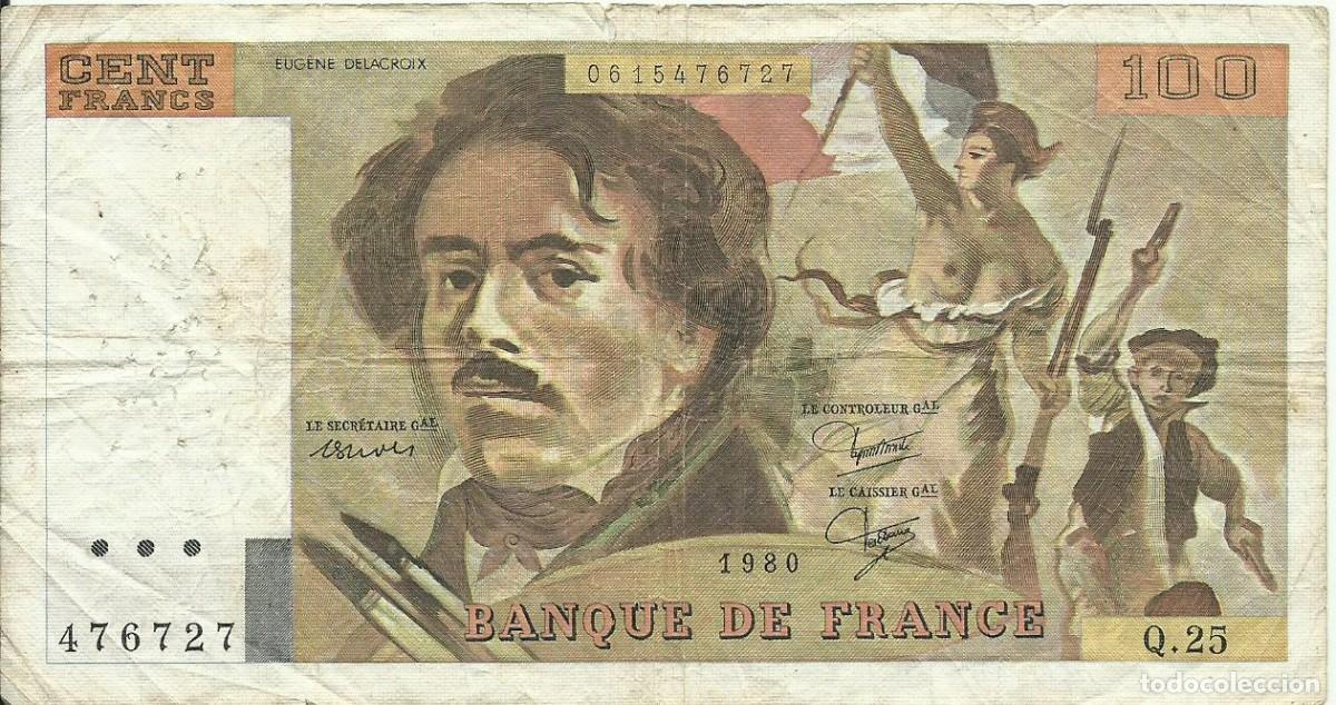 Billetes extranjeros: FRANCIA - 100 FRANCOS - 1980 - Q.25 476727 - FOTOS