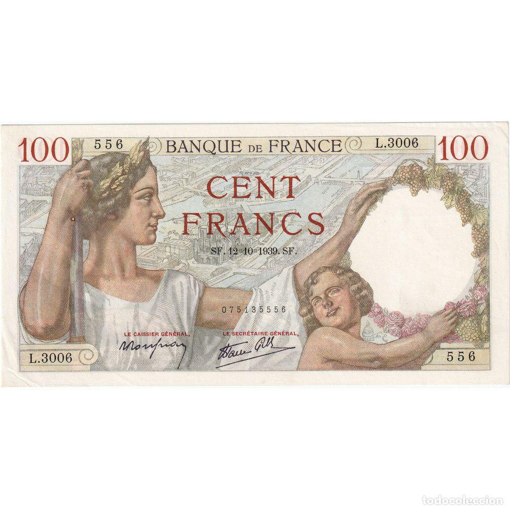 Billetes extranjeros: [#981837] Francia, 100 Francs, Sully, 1939-10-12, L.3006, EBC