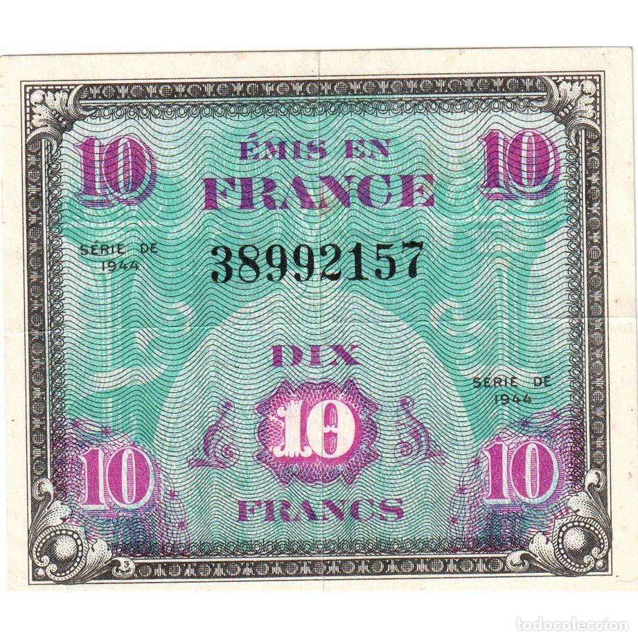 Billetes extranjeros: [#981863] Francia, 10 Francs, Flag/France, 1944, MBC