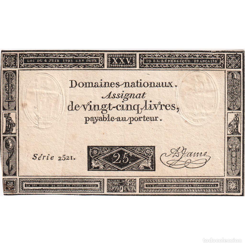 Billetes extranjeros: [#981821] Francia, 25 Livres, 1793-06-06, 2521, MBC