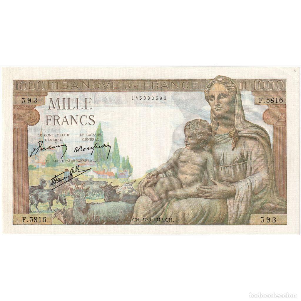 Billetes extranjeros: [#981848] Francia, 1000 Francs, D&eacute;esse D&eacute;m&eacute;ter, 1943-05-27, F.5816, EBC