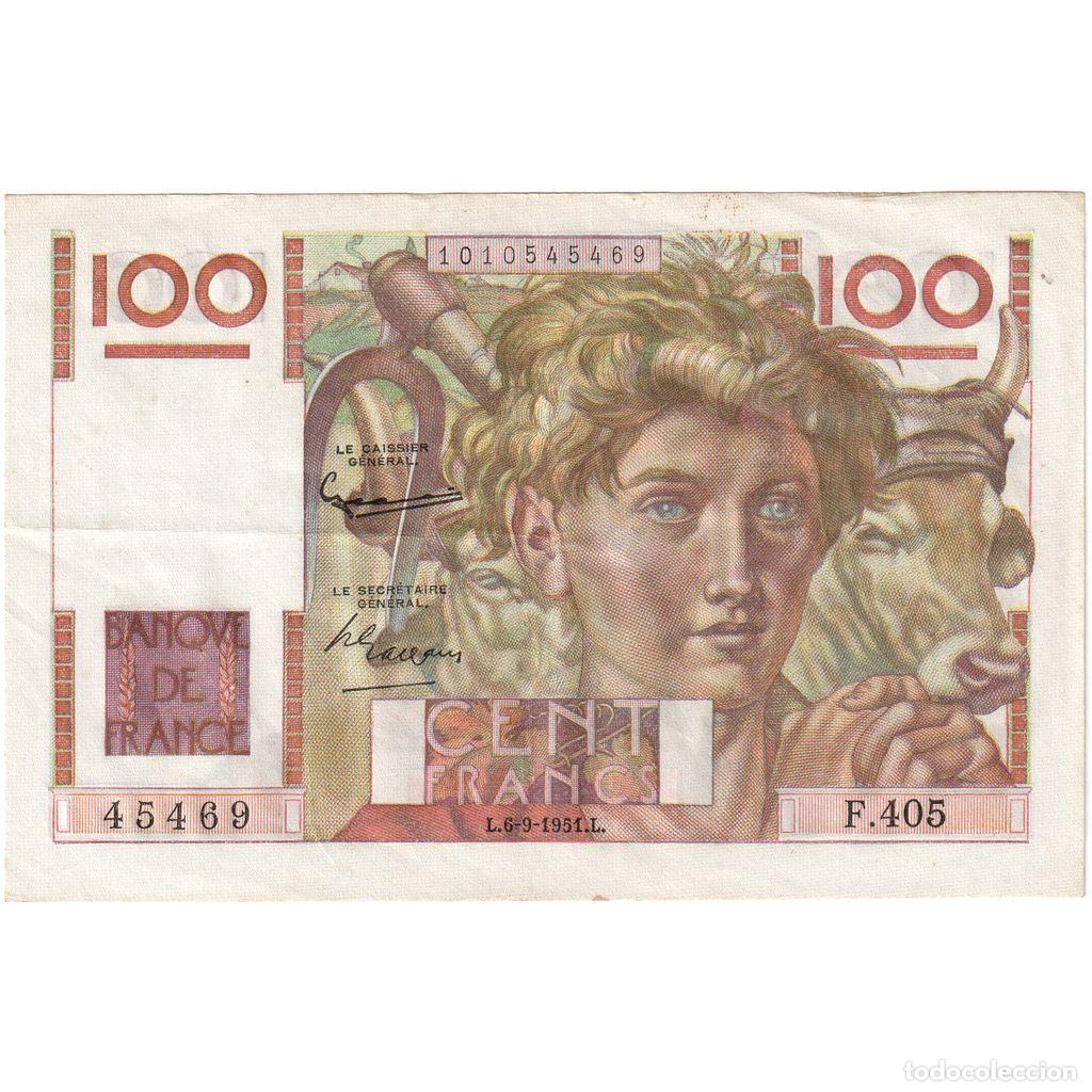 Billetes extranjeros: [#981879] Francia, 100 Francs, Jeune Paysan, 1951-09-06, F.405, MBC+