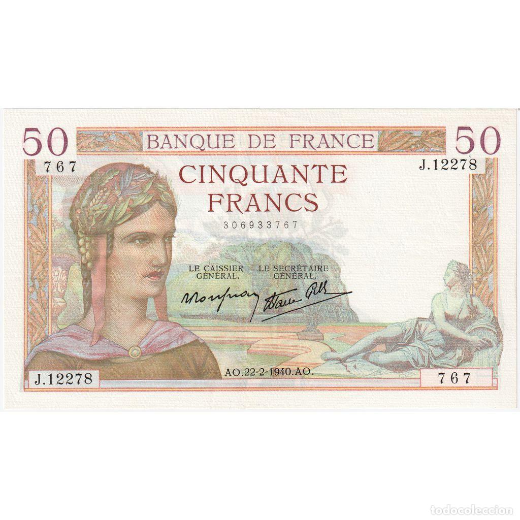 Billetes extranjeros: [#981842] Francia, 50 Francs, C&eacute;r&egrave;s, 1940-02-22, J.12278, UNC