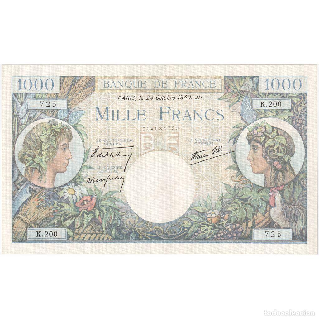 Billetes extranjeros: [#981851] Francia, 1000 Francs, Commerce et Industrie, 1940-10-24, K.200, SC+
