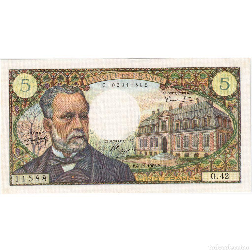 Billetes extranjeros: [#981897] Francia, 5 Francs, Pasteur, 1966-11-04, O.42, MBC+