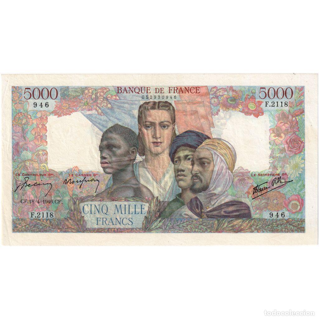 Billetes extranjeros: [#981859] Francia, 5000 Francs, Empire Fran&ccedil;ais, 1946-04-18, F.2118, MBC+