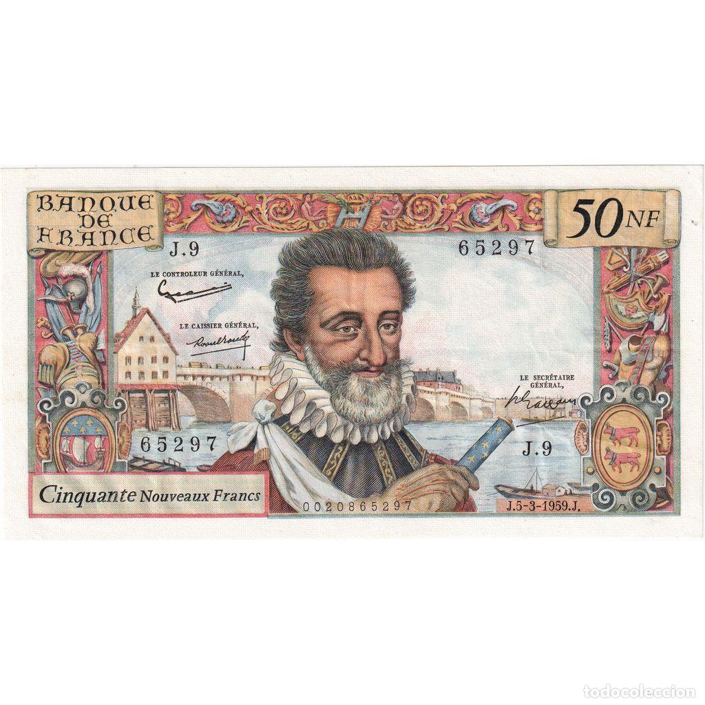 Billetes extranjeros: [#981891] Francia, 50 Nouveaux Francs, Henri IV, 1959-03-05, J.9, MBC+