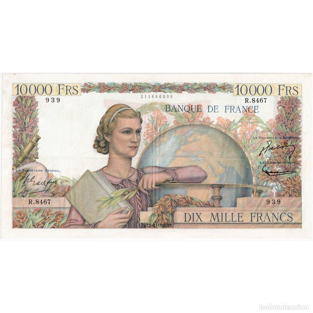 Billetes extranjeros: [#981884] Francia, 10000 Francs, G&eacute;nie Fran&ccedil;ais, 1955-04-07, R.8467, EBC