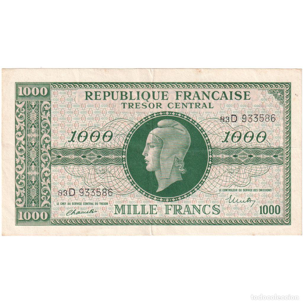 Billetes extranjeros: [#981870] Francia, 1000 Francs, Marianne, 1945, 83D, EBC+