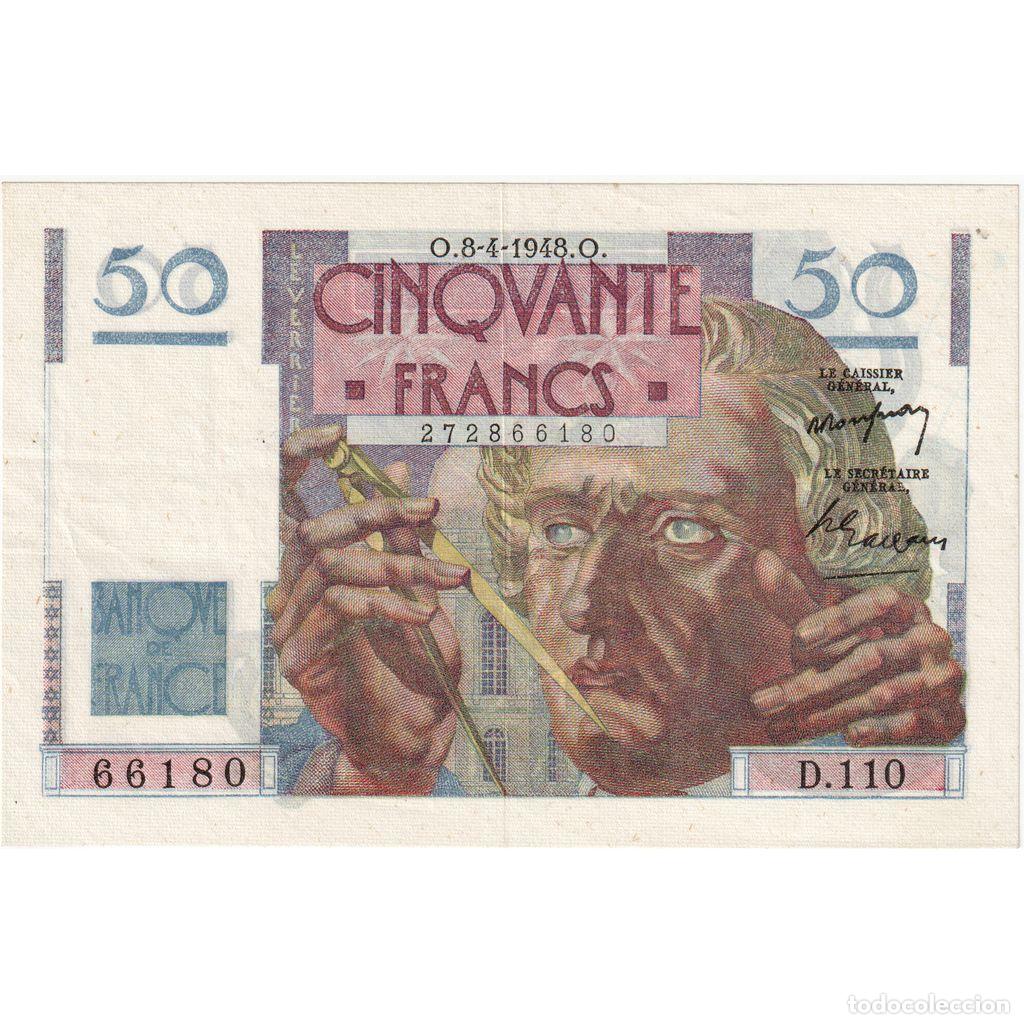 Billetes extranjeros: [#981876] Francia, 50 Francs, Le Verrier, 1948-04-08, D.110, EBC
