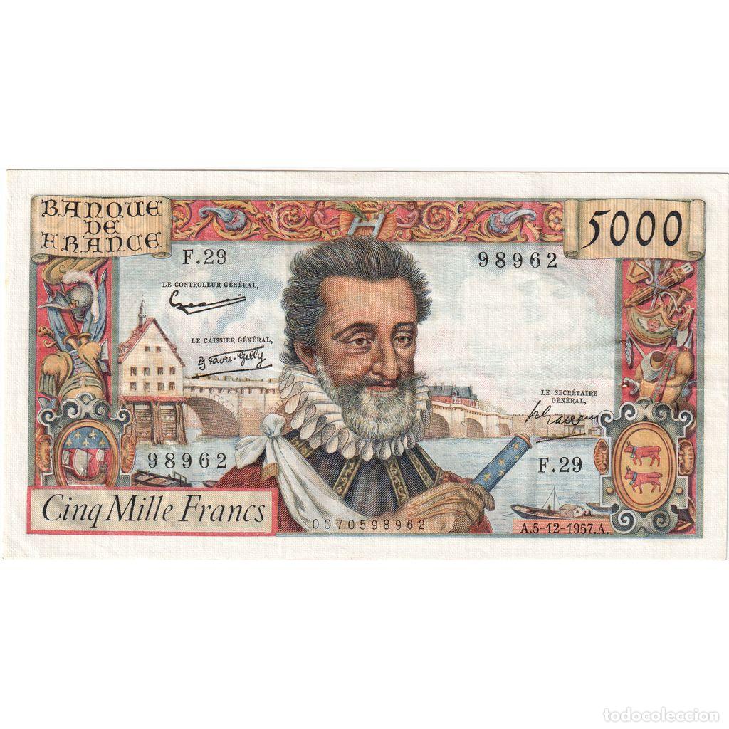 Billetes extranjeros: [#981892] Francia, 5000 Francs, Henri IV, 1957-12-05, F.29, MBC