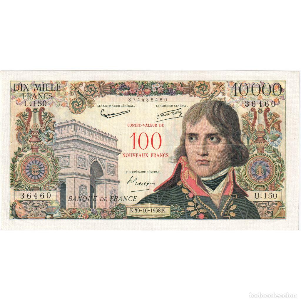 Billetes extranjeros: [#981895] Francia, 100 Nouveaux Francs on 10,000 Francs, Bonaparte, 1958-10-30, U.150, MBC