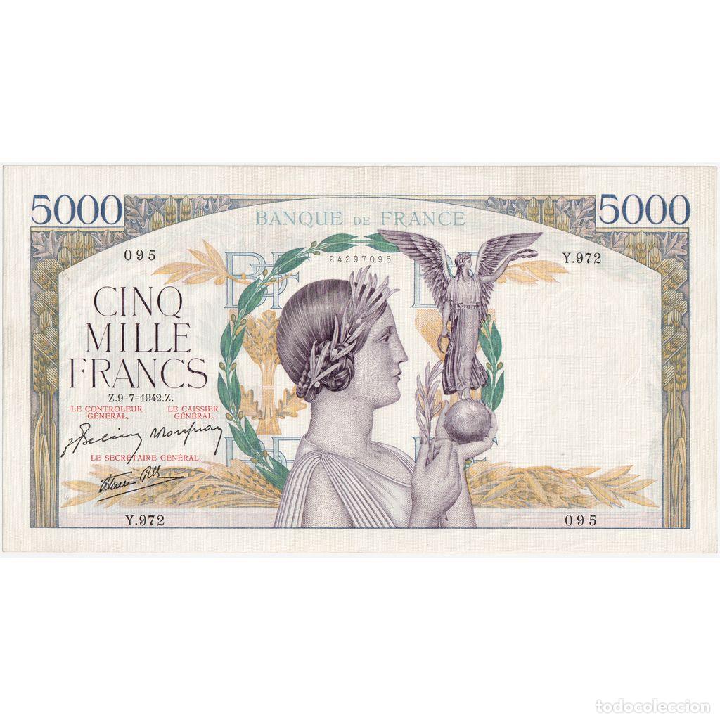 Billetes extranjeros: [#981852] Francia, 5000 Francs, Victoire, 1942-07-09, Y.972, SC