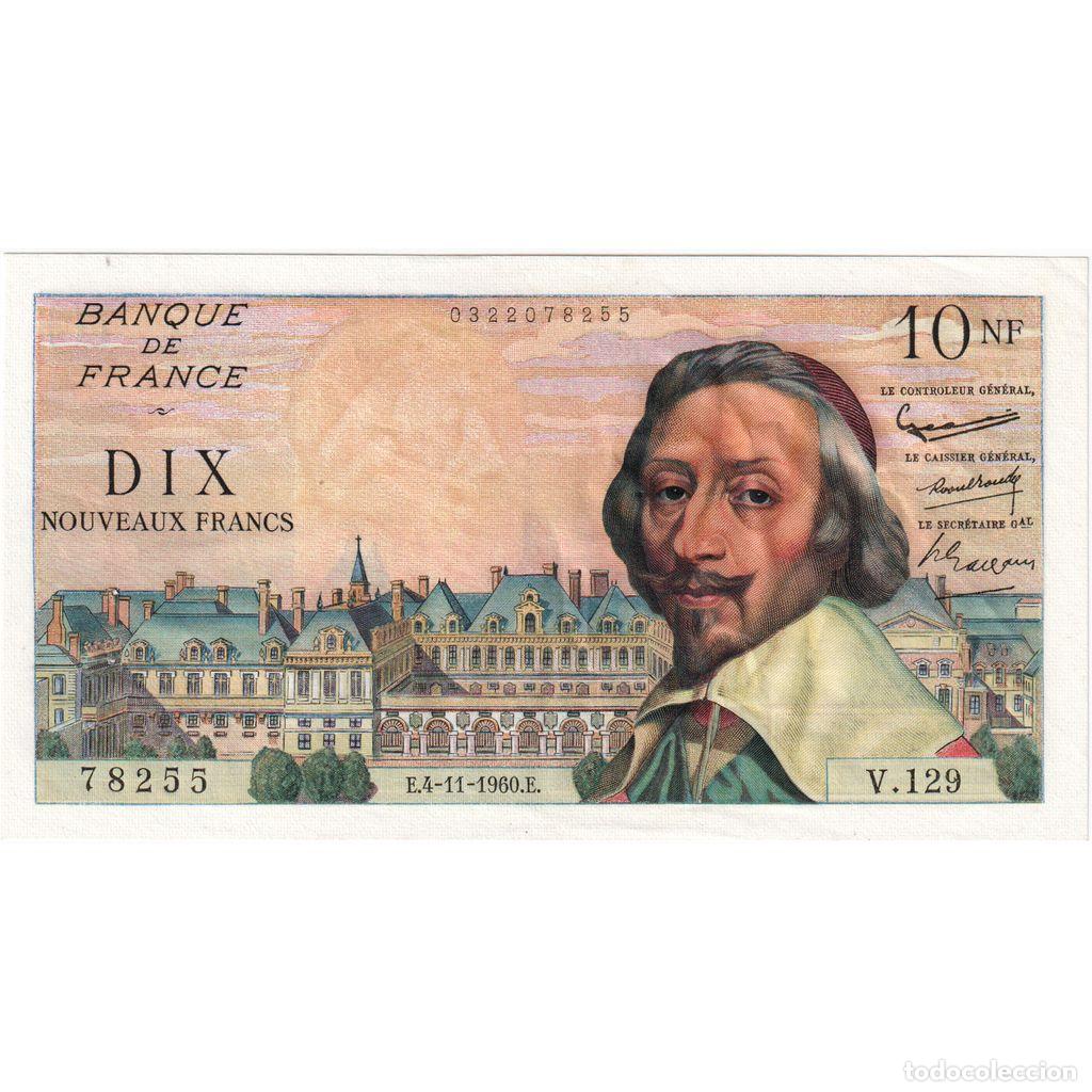 Billetes extranjeros: [#981890] Francia, 10 Nouveaux Francs, Richelieu, 1960-11-04, V.129, MBC+