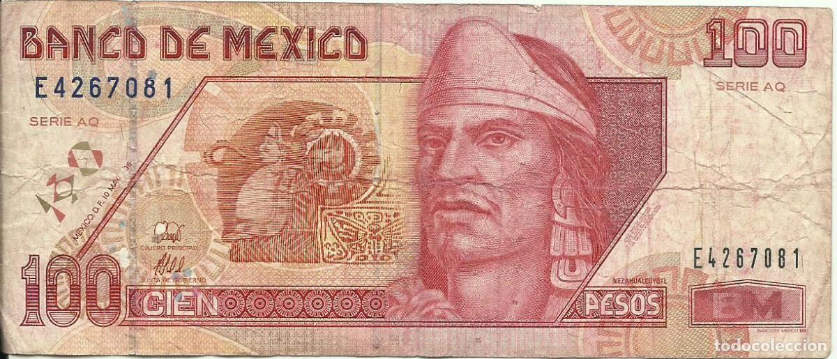 Billetes extranjeros: MEXICO - 100 PESOS - 10/05/1996 - E 4267081 - FOTOS