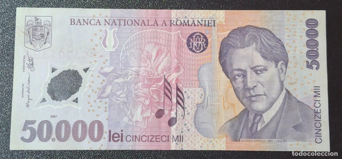 Billetes extranjeros: RUMANIA 50.000 Lei 2001 Pick-113a (MBC+)