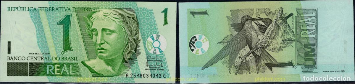 Billetes extranjeros: 11037 BRASIL 1994 BRASIL 1 REAL 1994 1997 SIGNATURE 34