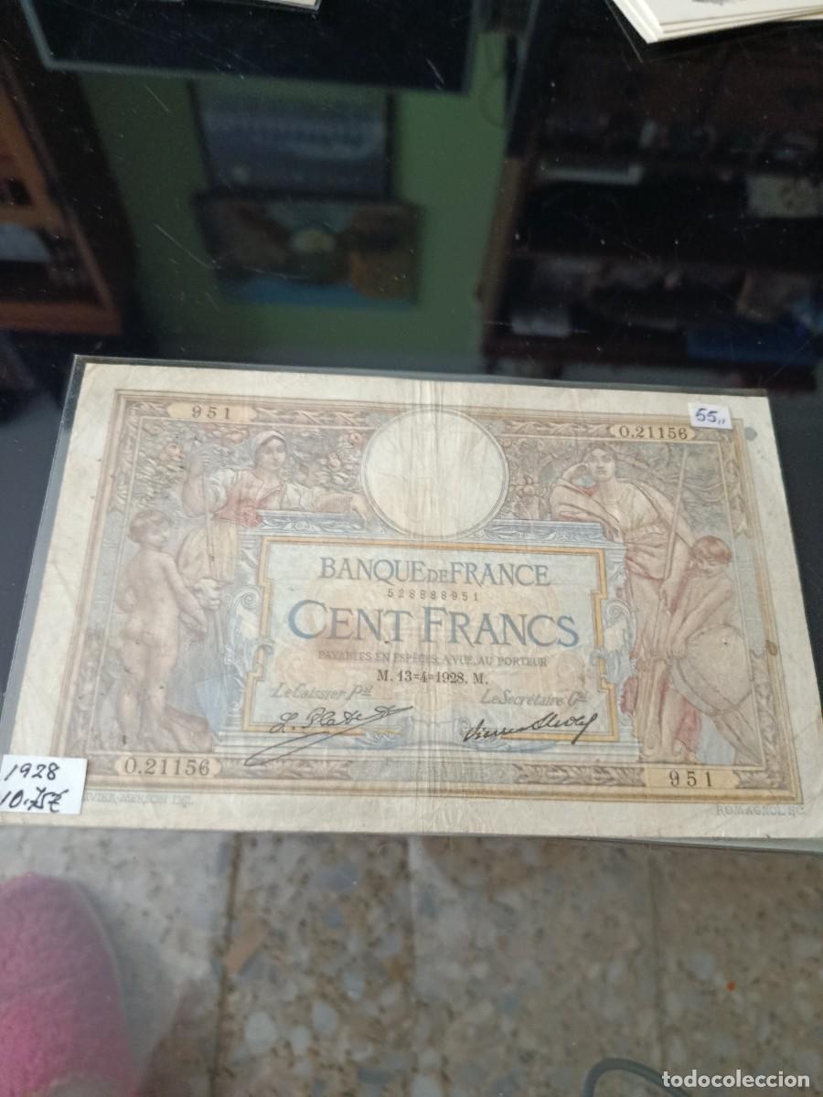 Billetes extranjeros: Billete de Francia Cent Francs