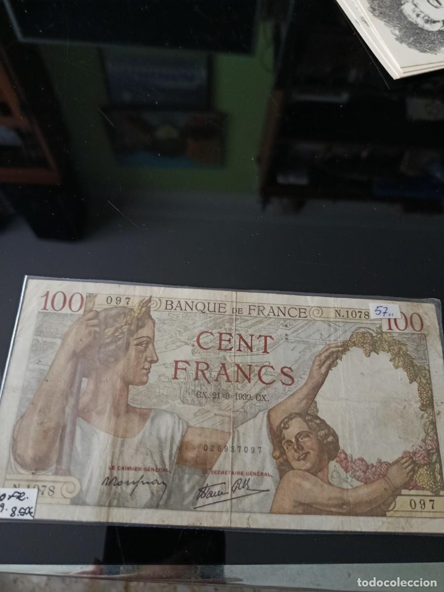 Billetes extranjeros: Billete de Francia Cent Francs