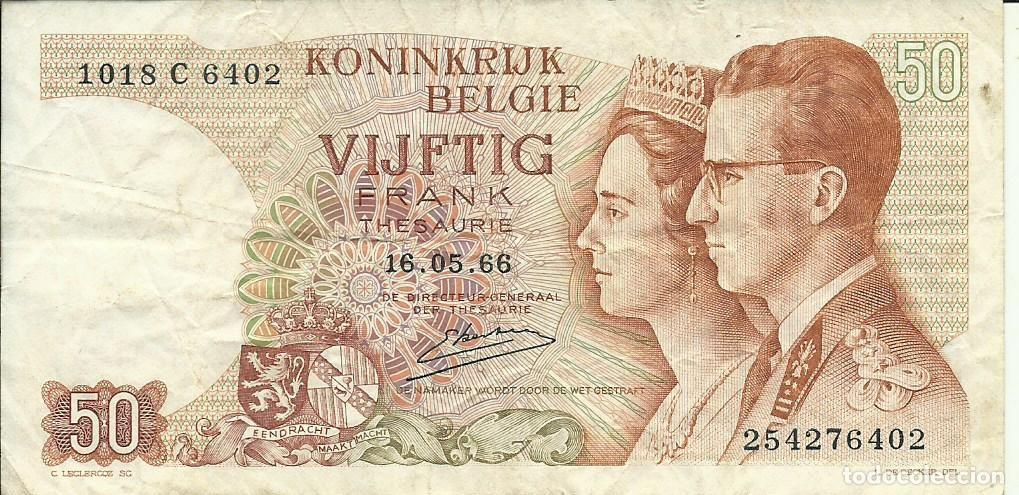 Billetes extranjeros: BELGICA - 50 FRANCOS - 1966 - 1018 C 6402/254276402 - FOTOS