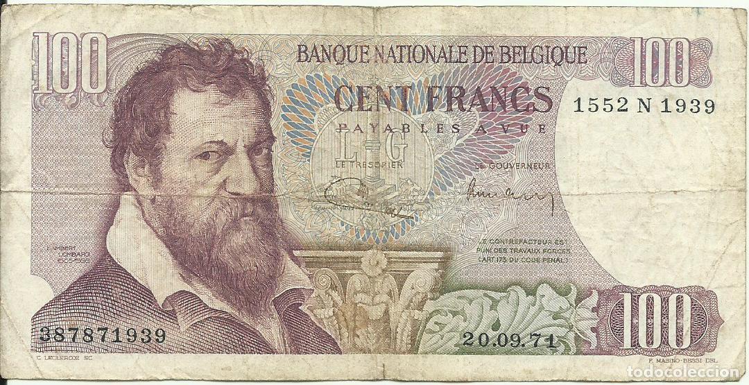 Billetes extranjeros: BELGICA - 100 FRANCOS - 1971 - 1552 N 1939/387871939 - FOTOS