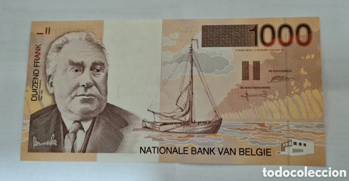 Billetes extranjeros: Billete Belgica,1.997, 1.000 Francos,UNC.