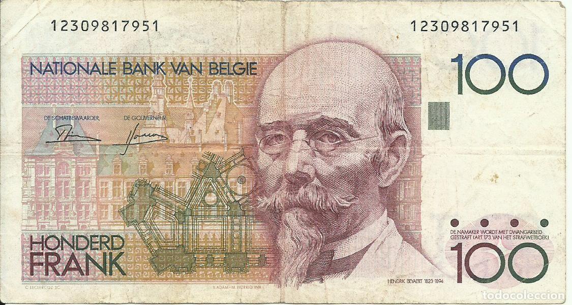 Billetes extranjeros: BELGICA - 100 FRANCOS - 1979/81 - 12309817951 - FOTOS