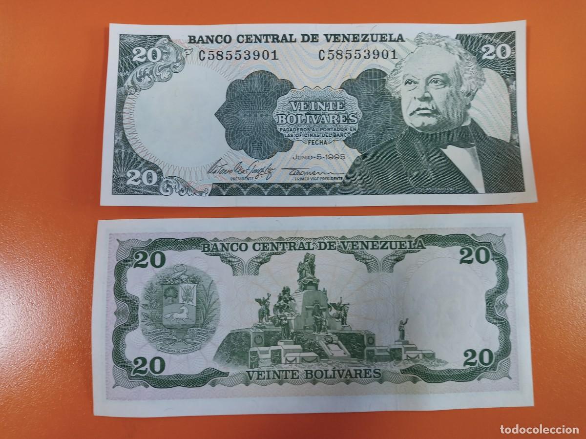 Billetes extranjeros: VENEZUELA 20 BOL&Iacute;VARES 1995