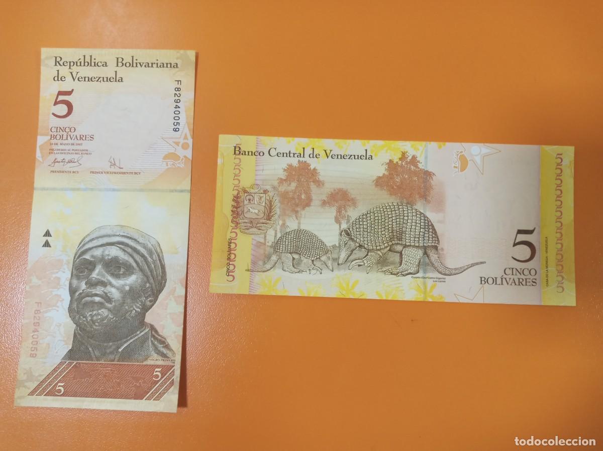 Billetes extranjeros: VENEZUELA 5 BOL&Iacute;VARES 2007