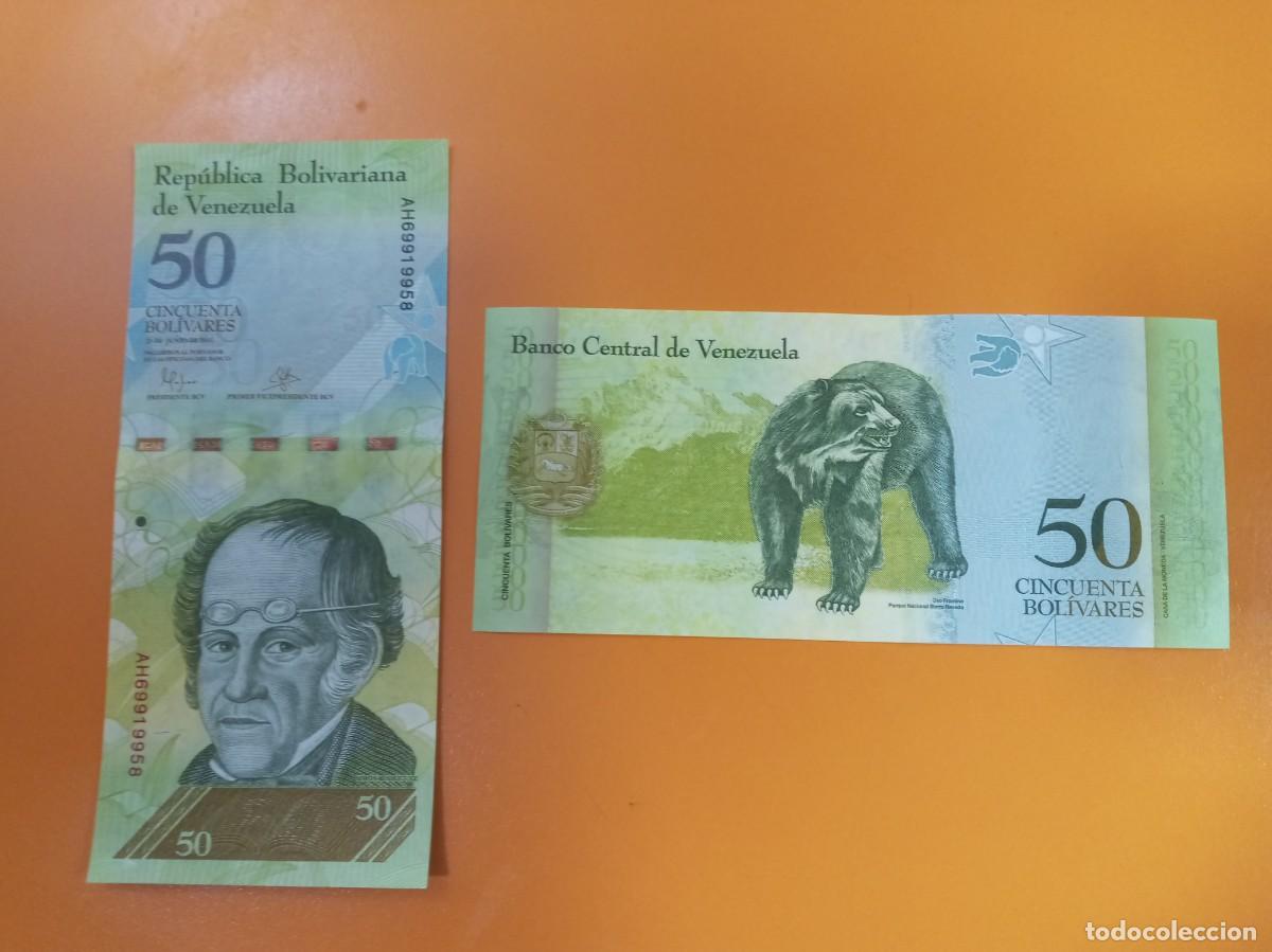 Billetes extranjeros: VENEZUELA 50 BOL&Iacute;VARES 2015