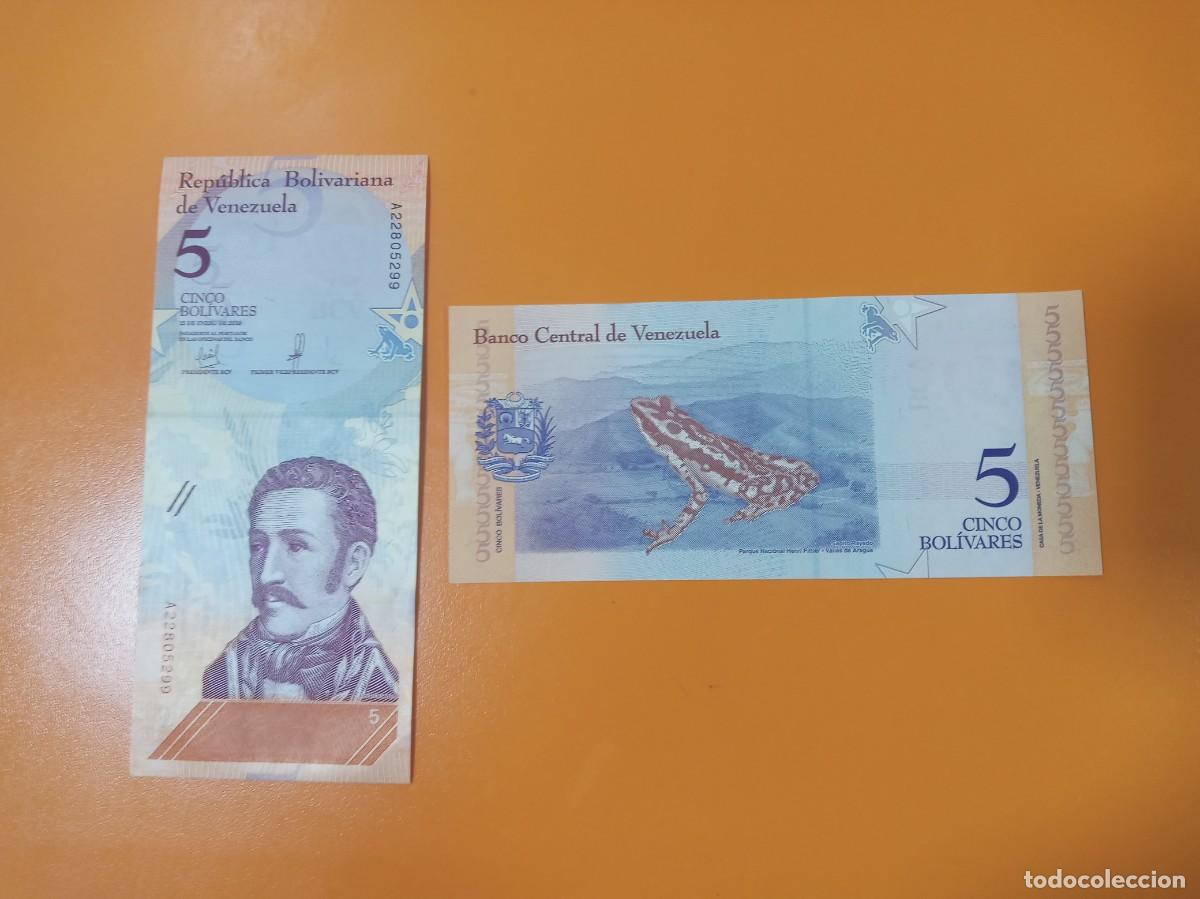 Billetes extranjeros: VENEZUELA 5 BOL&Iacute;VARES 2018
