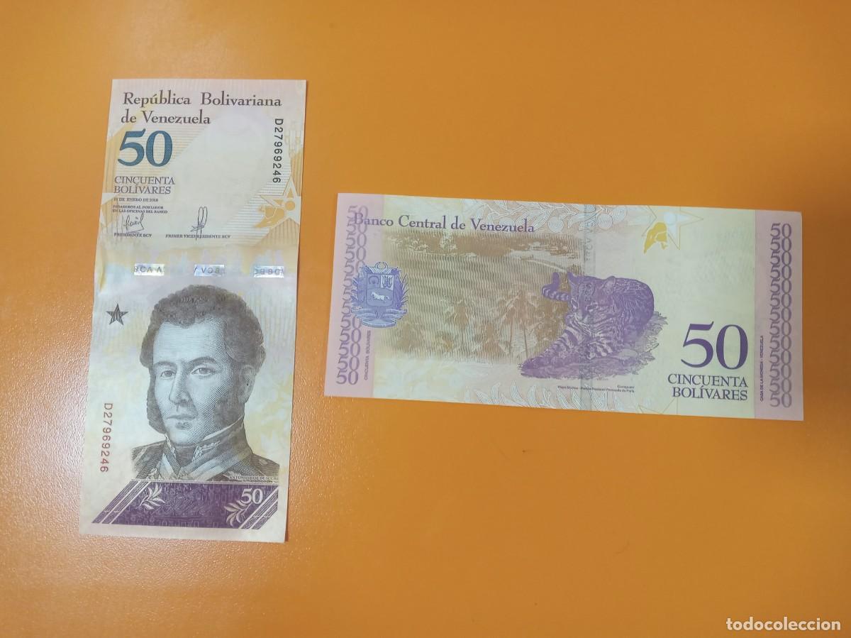 Billetes extranjeros: VENEZUELA 50 VOL&Iacute;VARES ENERO 2018