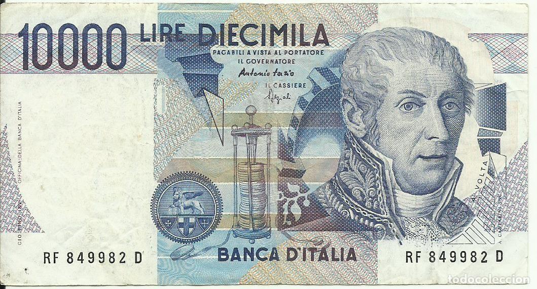 Billetes extranjeros: ITALIA - 10000 LIRAS - 1984 - RF 849982 D - A. VOLTA - FOTOS