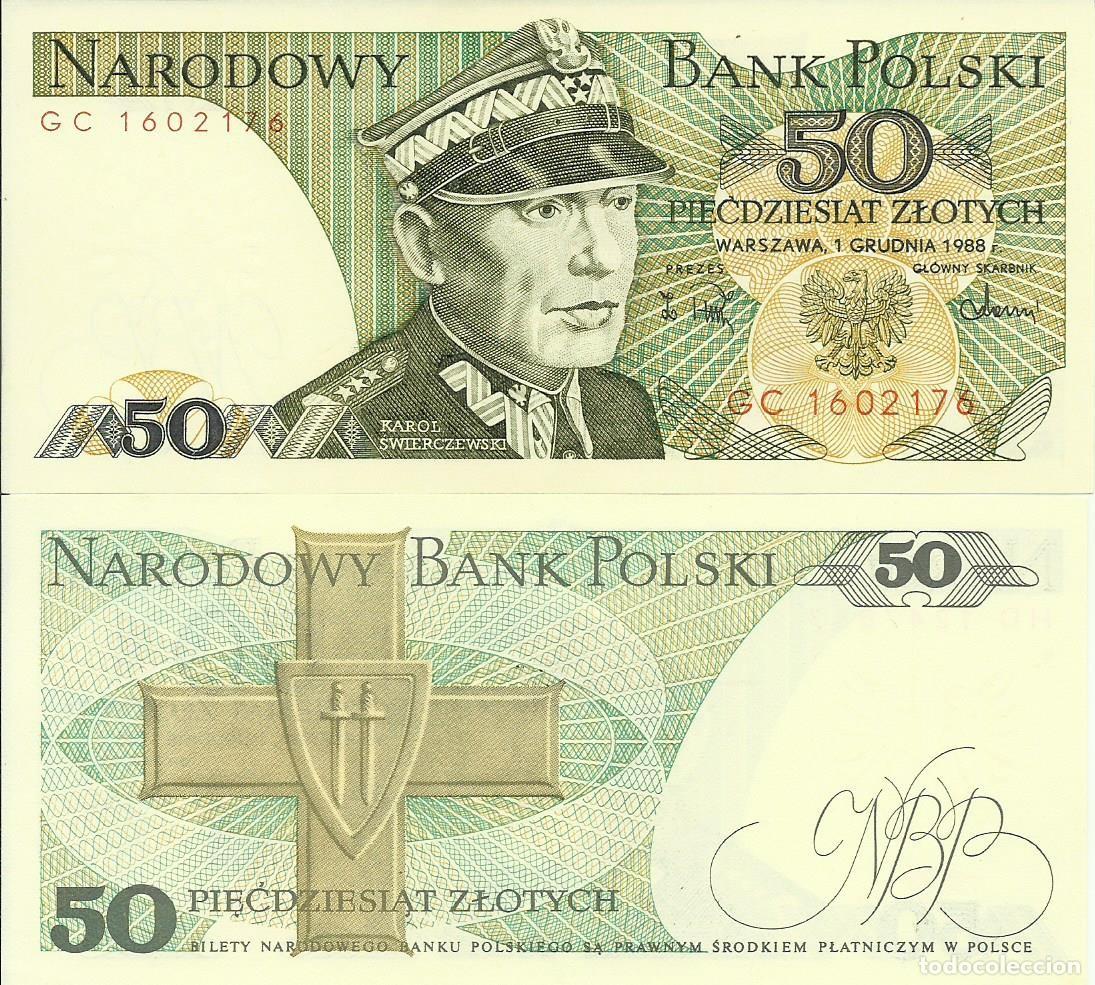 Billetes extranjeros: POLONIA - 50 ZLOTYCH - 1988 - KAROL SWIERCZEWSKI - SC/UNC - FOTOS