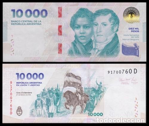 Billetes extranjeros: Argentina 10.000 Pesos 2024 Pick 369 SC