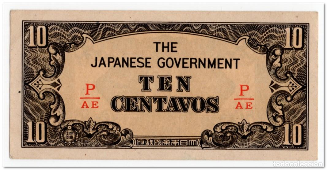 Billetes extranjeros: PHILIPPINES,JAPANESE GOVERNMENT,10 CENTAVOS,1942,P.104b,AU