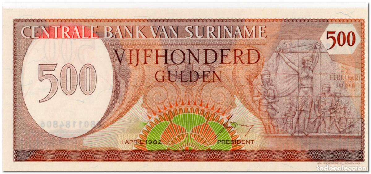 Billetes extranjeros: SURINAME,500 GULDEN,1982,P.129,UNC