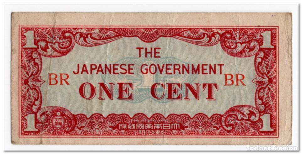 Billetes extranjeros: BURMA,JAPANESE GOVERNMENT,1 CENT,1942,P.9a,FINE