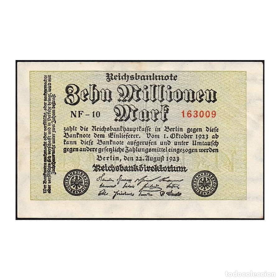 Billetes extranjeros: Alemania 1923 [BLL] 10.000.000 Marcos. Reichsbanknote (EBC)