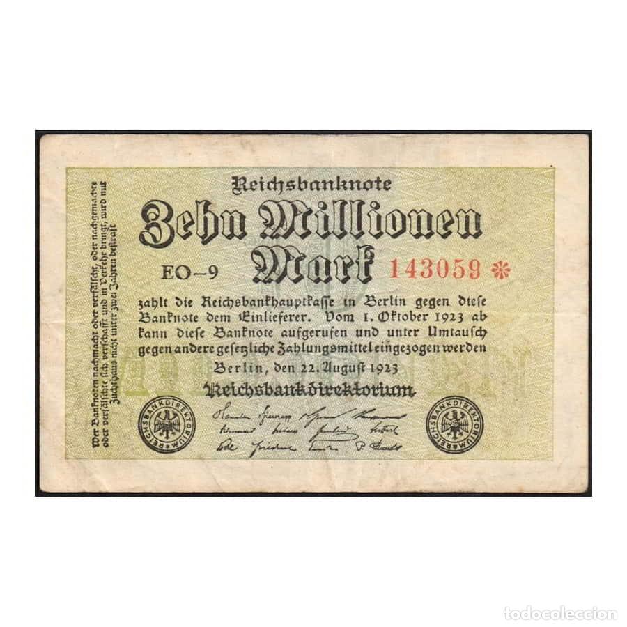 Billetes extranjeros: Alemania 1923 [BLL] 10.000.000 Marcos. Reichsbanknote (BC)