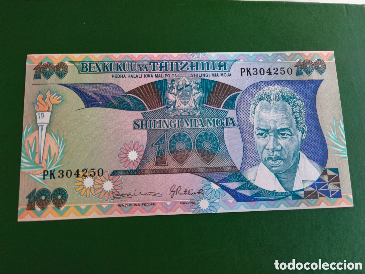 Billetes extranjeros: Billete 100 chelines Tanzania 1986 p.14b