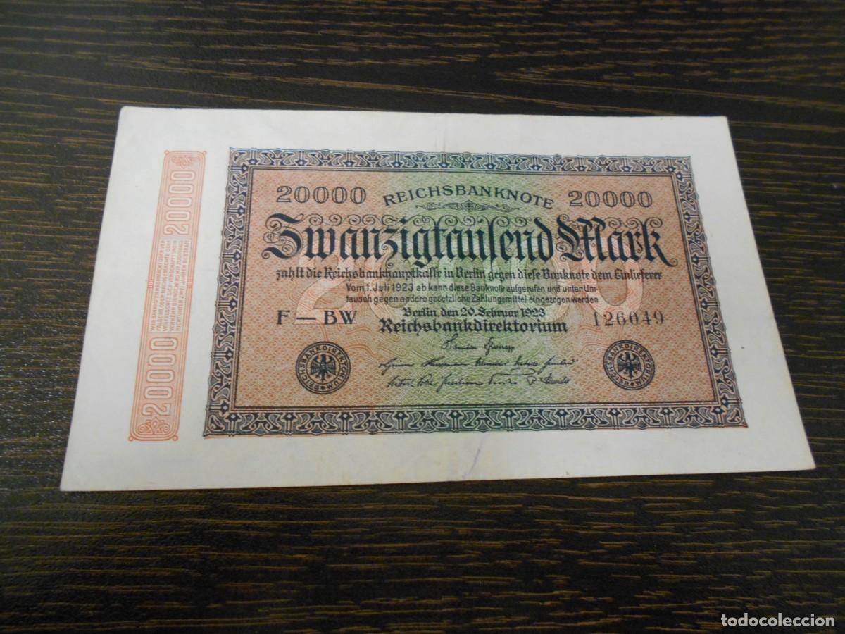 Billetes extranjeros: ALEMANIA-BILLETE ANTIGUO-20.000 MARCOS-1923-BC