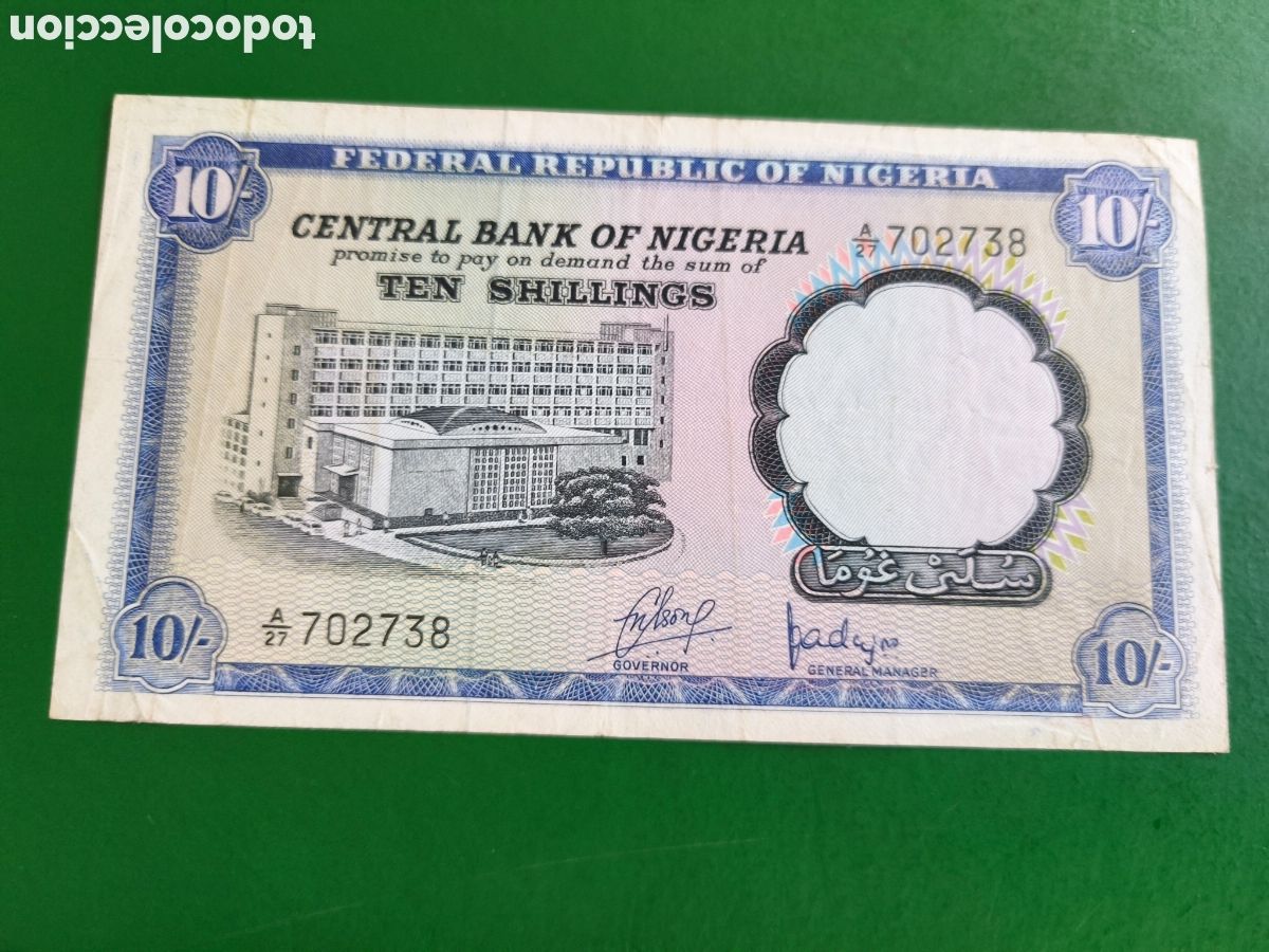 Billetes extranjeros: 10 shillings Nigeria 1968 p.11a
