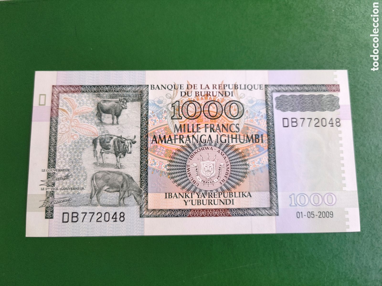 Billetes extranjeros: 1000 francs Burundi 2009