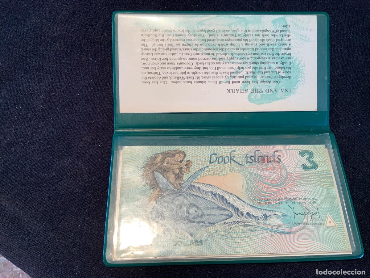 Billetes extranjeros: Billete de 3 dollars cook islands 1987 en blister.