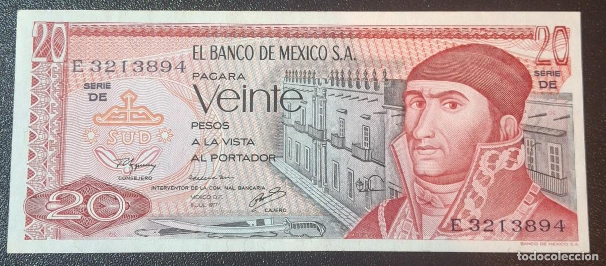 Billetes extranjeros: MEXICO 20 Pesos 1977 Serie DE Pick-64d (SC)
