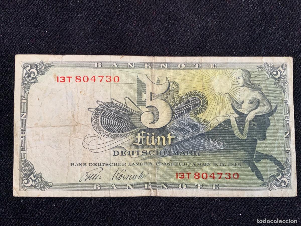 Billetes extranjeros: Billete 5 mark 1948,